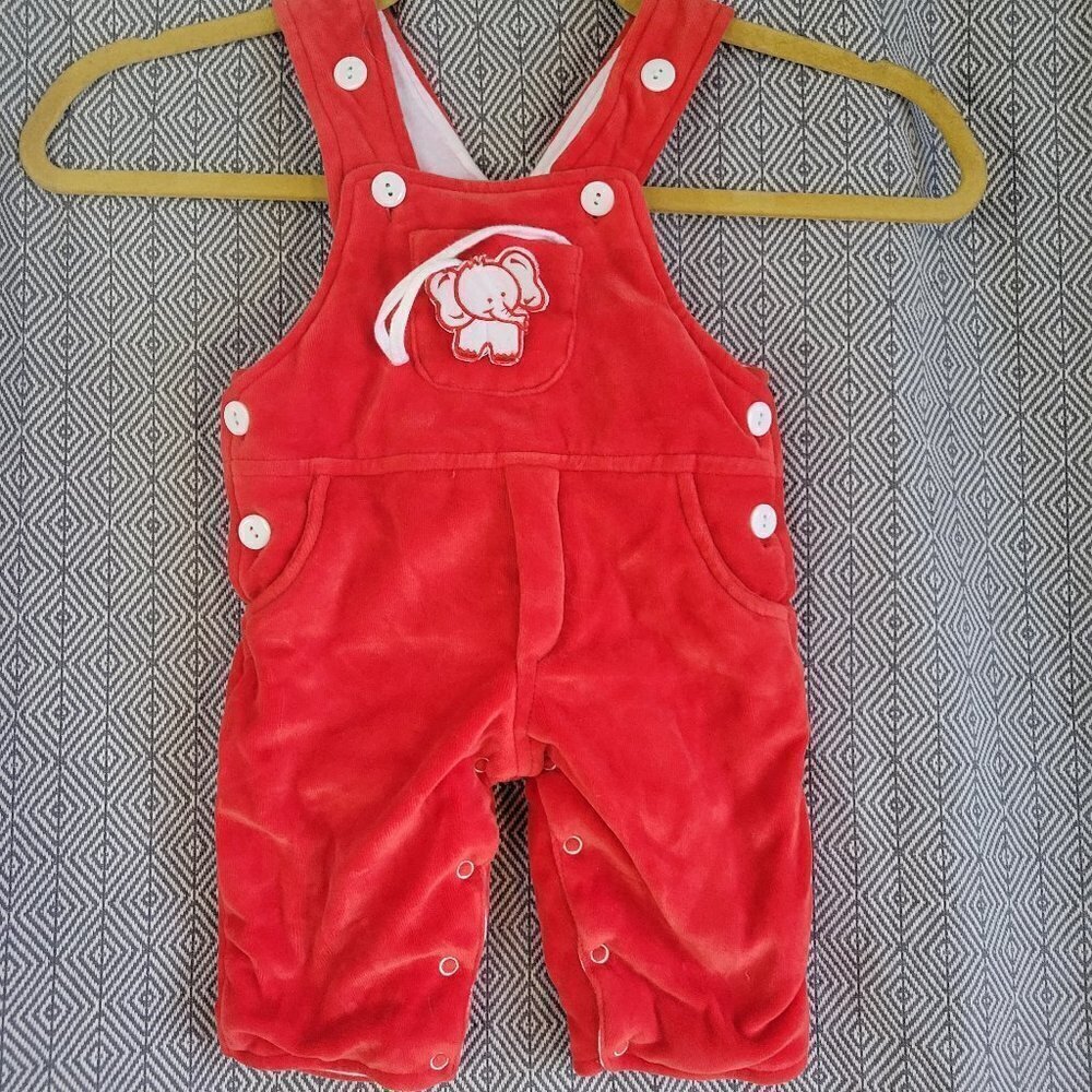 Rare Vintage Mother’s Touch Red & White Baby Jumper Overalls 3-6 Months